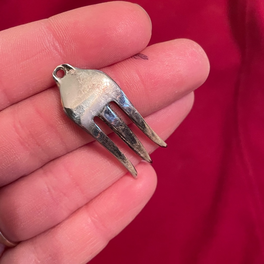 Fork silver earring charms - Picture 4 of 8